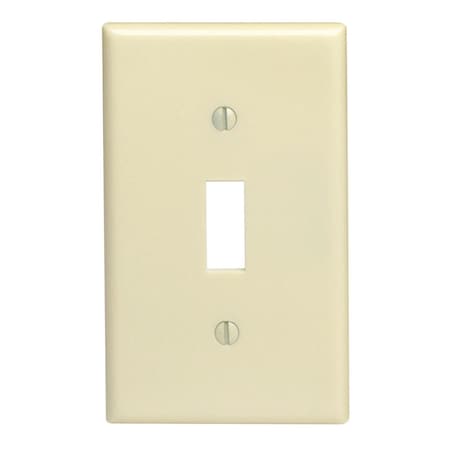 Wallplate, 4-1/2 In L, 2-3/4 In W, 1 -Gang, Thermoset, Ivory, Smooth, 10PK